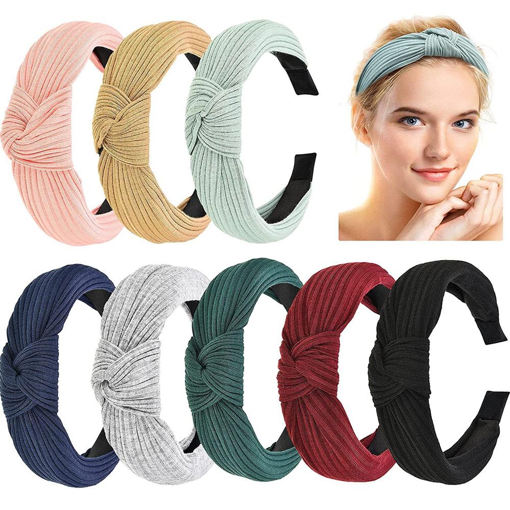 Women Headdress Solid Color Cloth Headband Girls Hairband Hair Hoop Female Hair Accessories