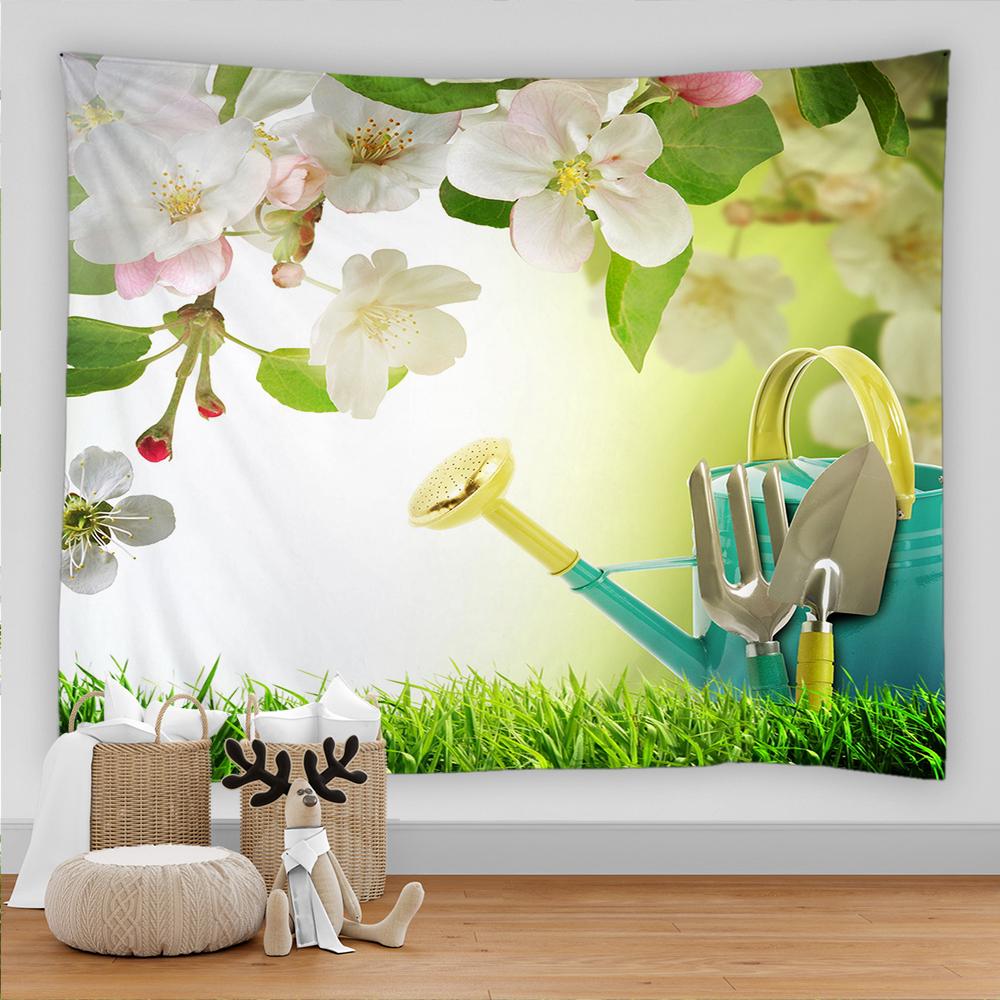 Peony Flower Tapestry Kawaii Wall Decor Home Bedroom Background Art Room Decor Carpet Living Room Tapestry