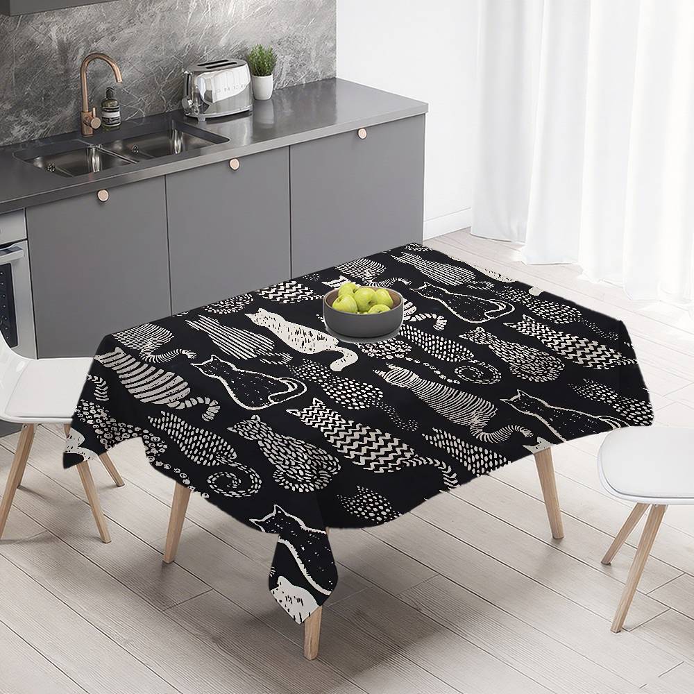 Texture Cat Table Cloth Rectangular Stain Tablecloth Oilcloth Mantel Mesa Impermeable Tablecloth Decoration
