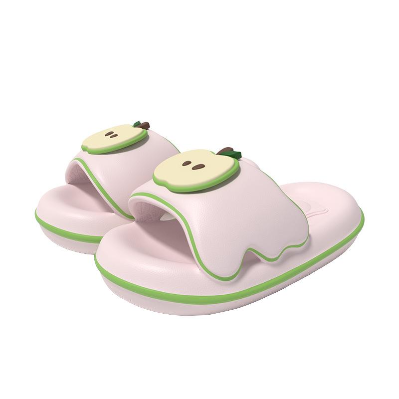 Мода 2025 Новые Милые Тапочки на Платформе в Виде Яблочного Пирога для Женщин Мужчин Домашняя Обувь Толстая Подошва Домашние Банные Шлепанцы Пара Уличные Сандалии