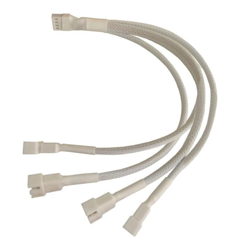 Fan Adapter 1 To 4 Splitter Cable For PC Cooling Systems Supports Speed Controls And Overloads Protections