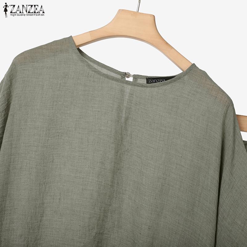 ZANZEA Женская блузка с коротким рукавом и неровным подолом и брюки летние костюмы-двойки