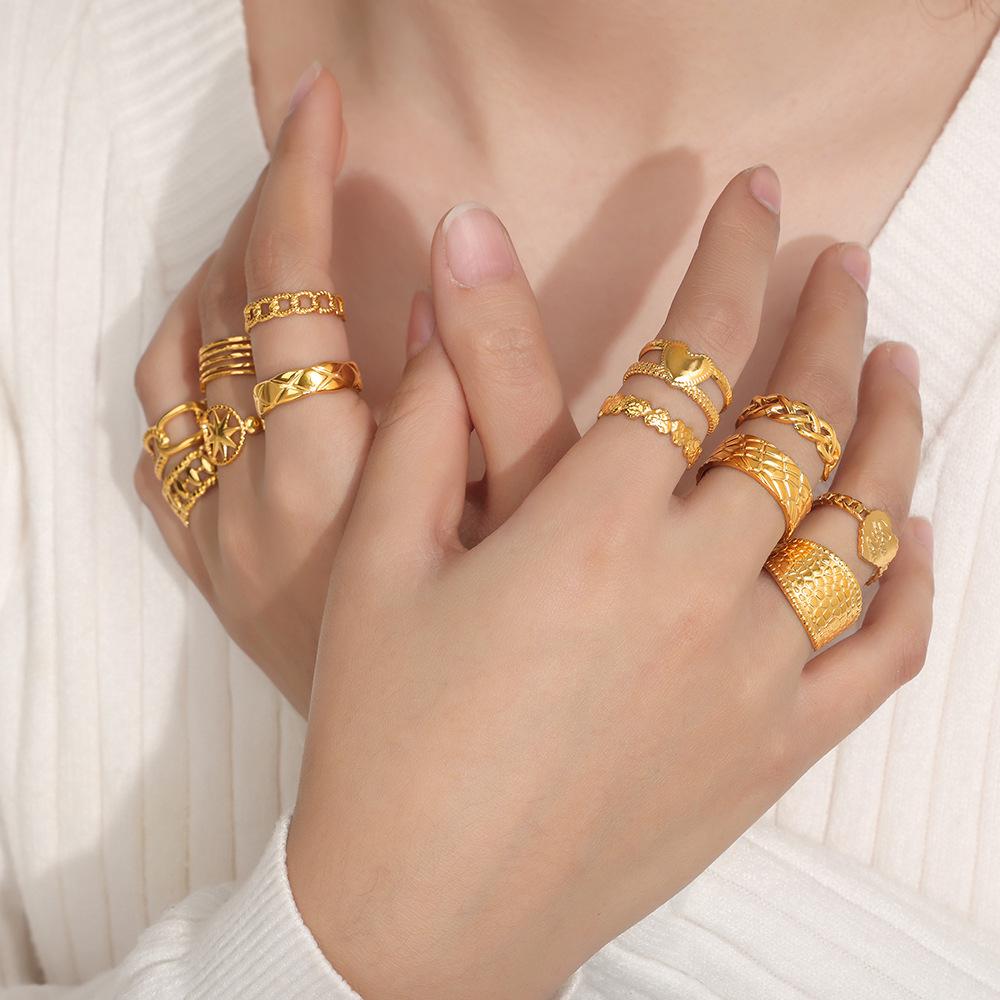 Британский ветер титановые стальные ювелирные изделия модные индивидуальные простые кольца Wind Line 18k Gold цвет удерживающее кольцо серии