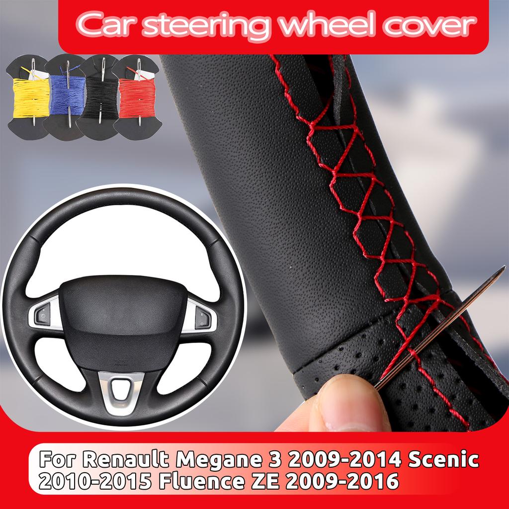 Стиль OEM Для Renault Megane 3 2009-2014 Scenic 2010-2015 Fluence ZE 2009-2016 Микрофибра Кожа Автомобильный Руль Чехол