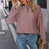 Женская одежда Мода Повседневные топы Рубашки Модный и Повседневный темперамент Осень Женская Блузка с длинным рукавом Однотонная Вязаная Жаккардовая Женская