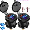2-Pack QC3.0 & Type-C PD Fast Car Charger with Voltage Display (12V-40V)