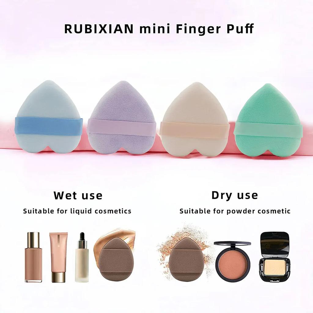 3pcs Soft Velvet Makeup Sponge Heart Shape Powder Puff Face Mini Makeup Foundation Eyesshadow Cosmetic Puffs Makeup Puff Tools