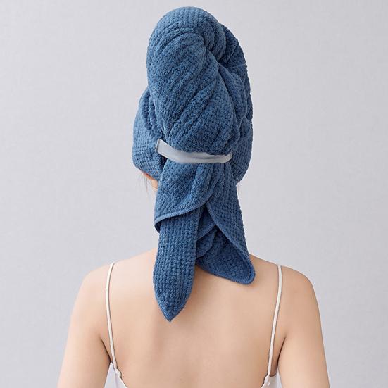 Большое полотенце для волос с эластичным ремешком, поглощающее влагу, супермягкое, быстросохнущее