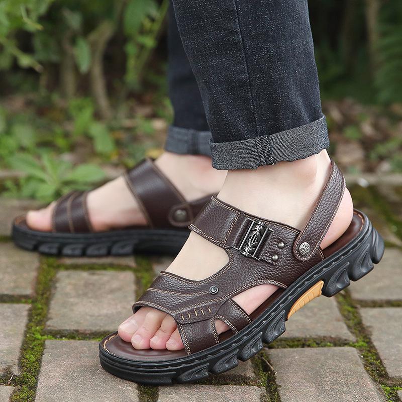 Men's Shoes 2025 New Summer Breathable Soft-soled Men's Outdoor Beach Sandals Dual-purpose Comfortable Casual Foot Cover Trendy Shoes