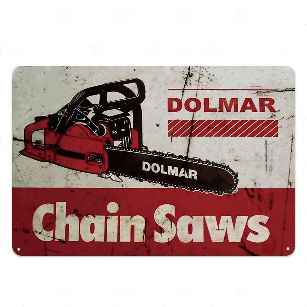 Металлическая табличка с цепной пилой, металлическая винтажная жестяная вывеска, настенный декор для человека, декоративная тарелка в пещере