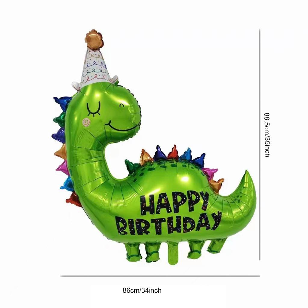Dinosaur Balloons Set 32Inch Number Foil Balloon Yellow Blue Latex Globos For Boy Kids Dino Theme Birthday Party Decor