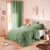 "Noah" Cotton Gauze Duvet Cover Set 260 X 240 for 2-Person "King Size" Bed 160 To 180 Cm - Noah Olive