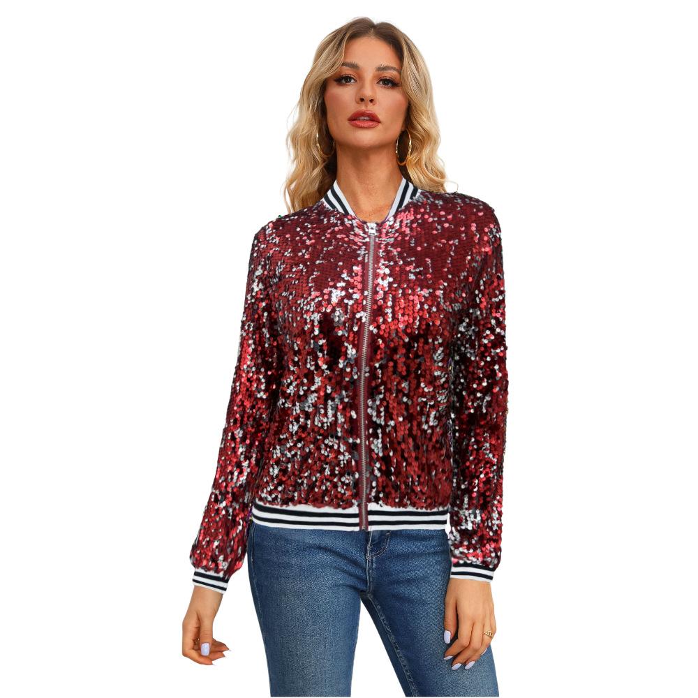 Autumn and Winter Sequins Long Sleeve Women's Jacket