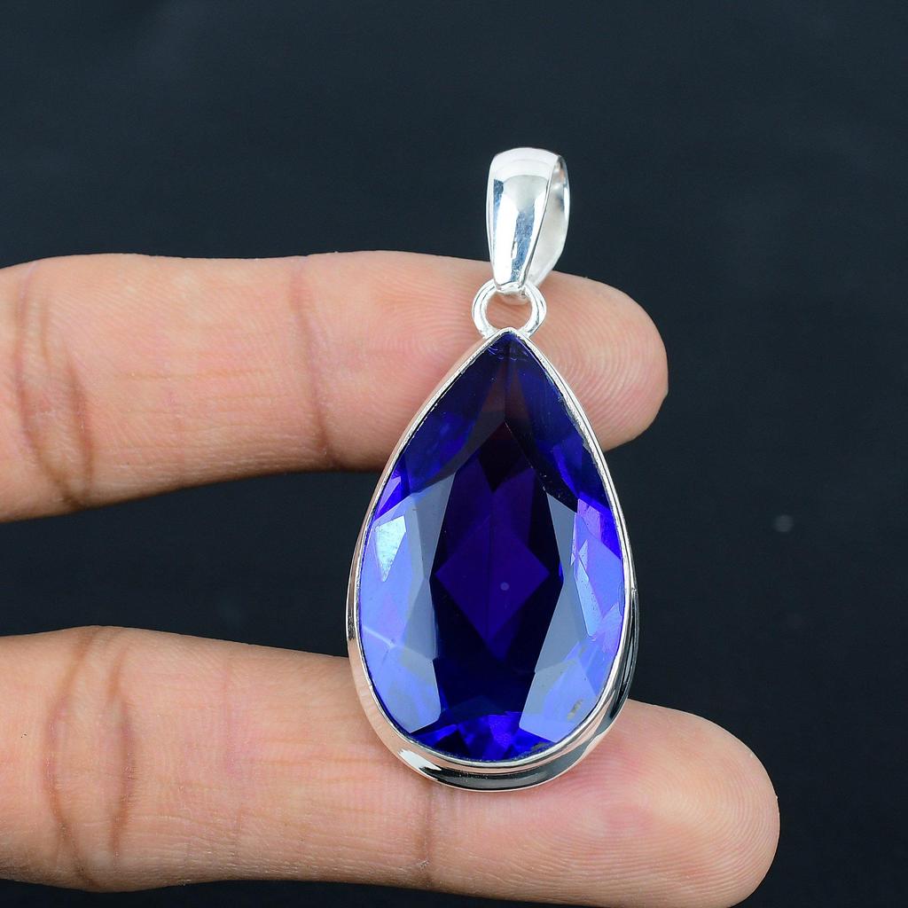 Подвеска из натурального танзанита, серебро 925 пробы, ювелирные изделия-подвески, серебряные подвески ручной работы для подарка, пасхальный подарок
