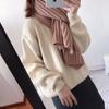 Coarse Knitted Scarf Women's Winter Korean Versatile Thick Warm Scarf Student Solid Color Scarf