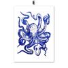 Seahorse Crab Starfish Lobster Turtle Conch Gallery Wall Art Print Canvas Painting Posters for Living Room Modern Home Decor