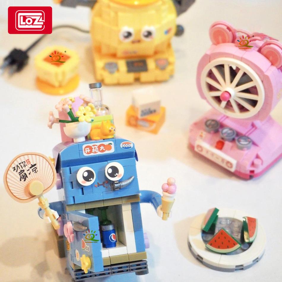LOZ DIY Мини-вентилятор для холодильника Набор строительных блоков для сборки Модель Креативное украшение Телевизор Кирпичи Городские Игрушки для Взрослых Детей Подарок