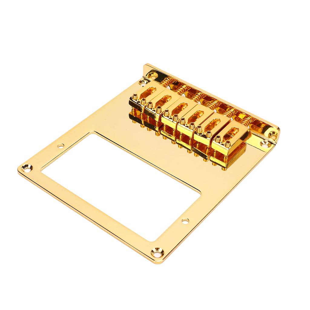 Guitar Bridge Metal Adjustable 6 String Bridge Accommodate Humbucking Pickups Gold