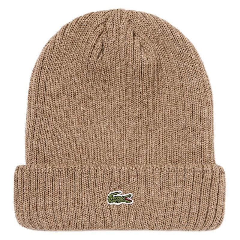 Lacoste Brand design wool fleece hat men beige dome RK032J-99-02S