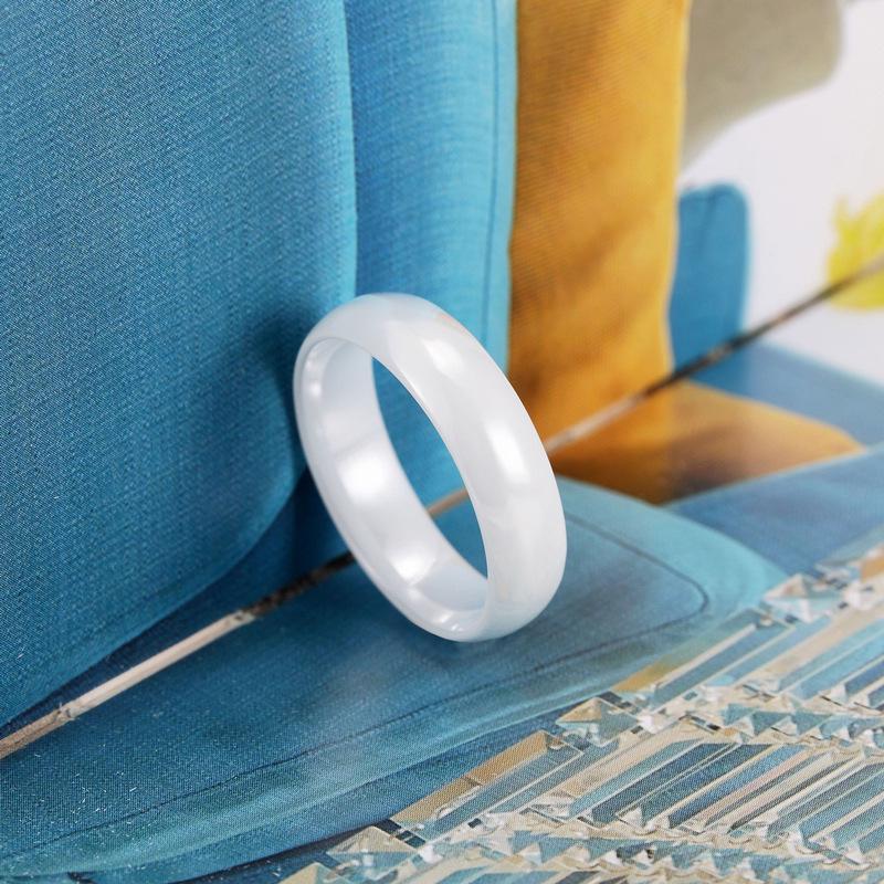 Smooth No Fading No Scratches 6mm Wide Curved Ceramic Ring