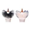 Victorian Layered Tulle Detachable Neck Ruff with Sparkling Glitter Dots Clown Faux Collar for Women Cosplay Shawl Wrap
