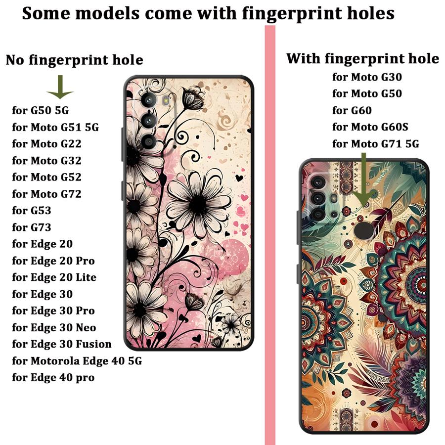 Ретро Цветочный Чехол для Motorola Moto G50 G32 G51 G73 Edge 20 Pro 30 Lite G52 G53 G30 G71 G22 Edge40 G60s Чехол для Телефона