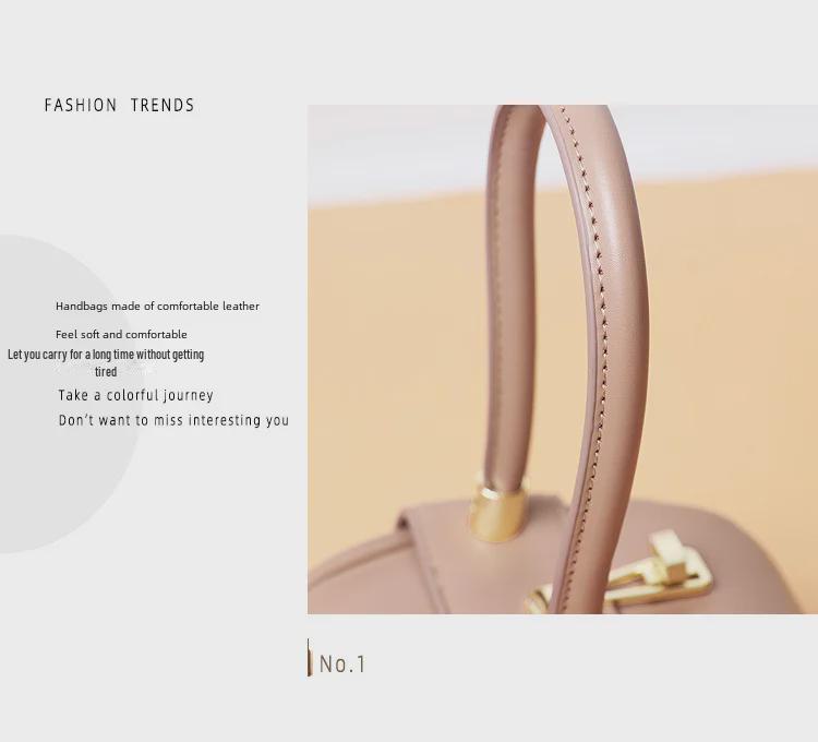 Genuine Leather Women's Wonton Bucket Handbag – Clutch, Shoulder Bag, Small Round Crossbody