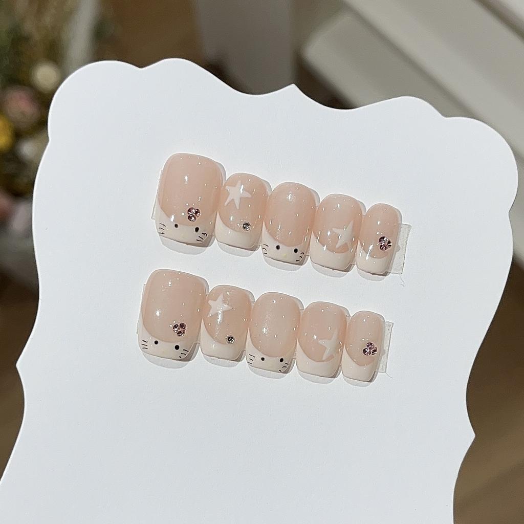 Французский котенок, повседневный телесный цвет, расписанный вручную, кожаная пудра, французская звезда KT, небольшая куча доспехов Drill Wear