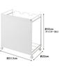 Yamazaki Jitsugyo 4332 Blindfold Separation Dust 3 Approximately Tower Trash Can with Handle and Easy To Lidless Trash Can Wagon, Separations, White,