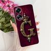 Прозрачный Чехол Для Oppo PHS110 Для Oppo A1 5G Чехол Роскошная Корона Буквы A-Z 2D Плоский Узор Мягкий Чехол Для Телефона