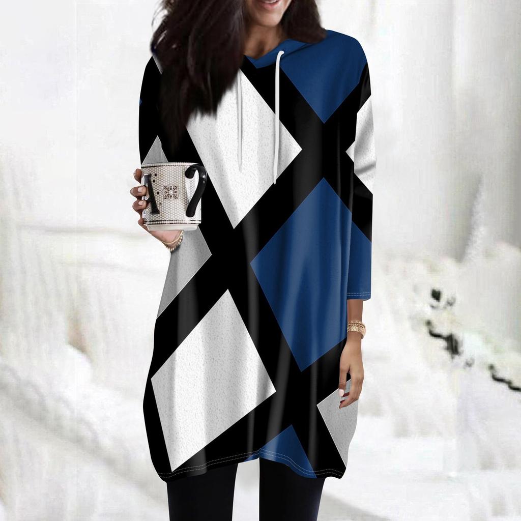 Женские толстовки, повседневные рубашки с рукавами 3/4, модные туники с принтом, топы с карманами