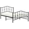Металлический каркас кровати с изголовьем и изножьем Черный 107 x 203 см