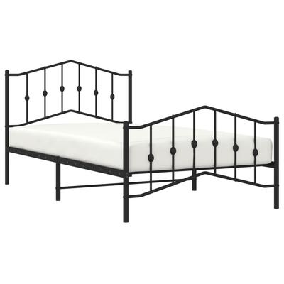 Металлический каркас кровати с изголовьем и изножьем Черный 107 x 203 см