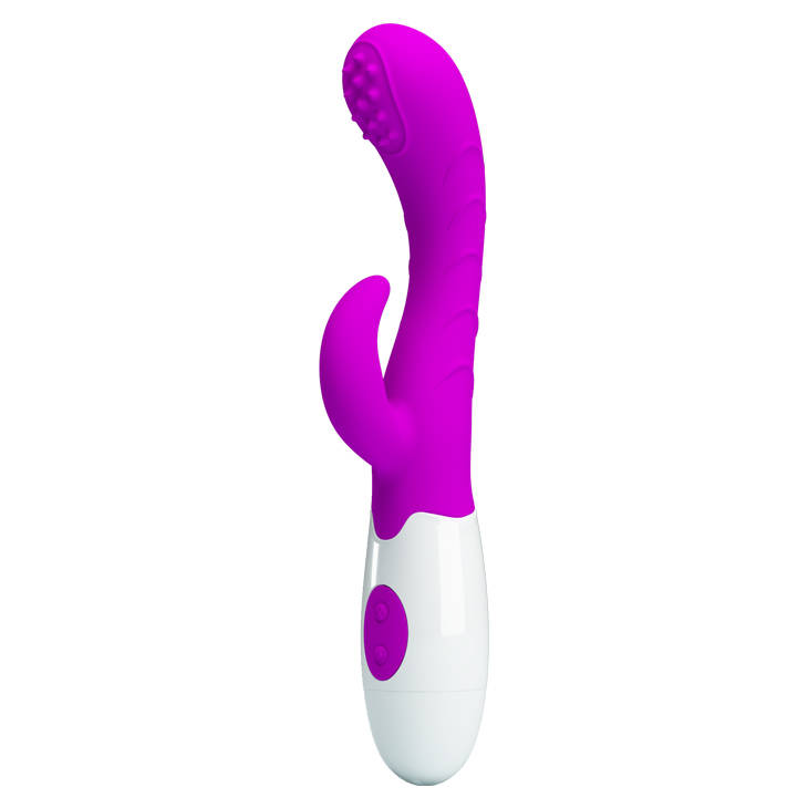 Massaging Silicone Vibrator with Clitoral Stimulator - Pretty Love Arthur