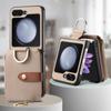Противоударный чехол для телефона с карманом для карточек для Samsung Galaxy Z Flip5 Flip 4 5 5G Flip4 Flip3 Flip2 Flip 3 2, кожаный защитный чехол