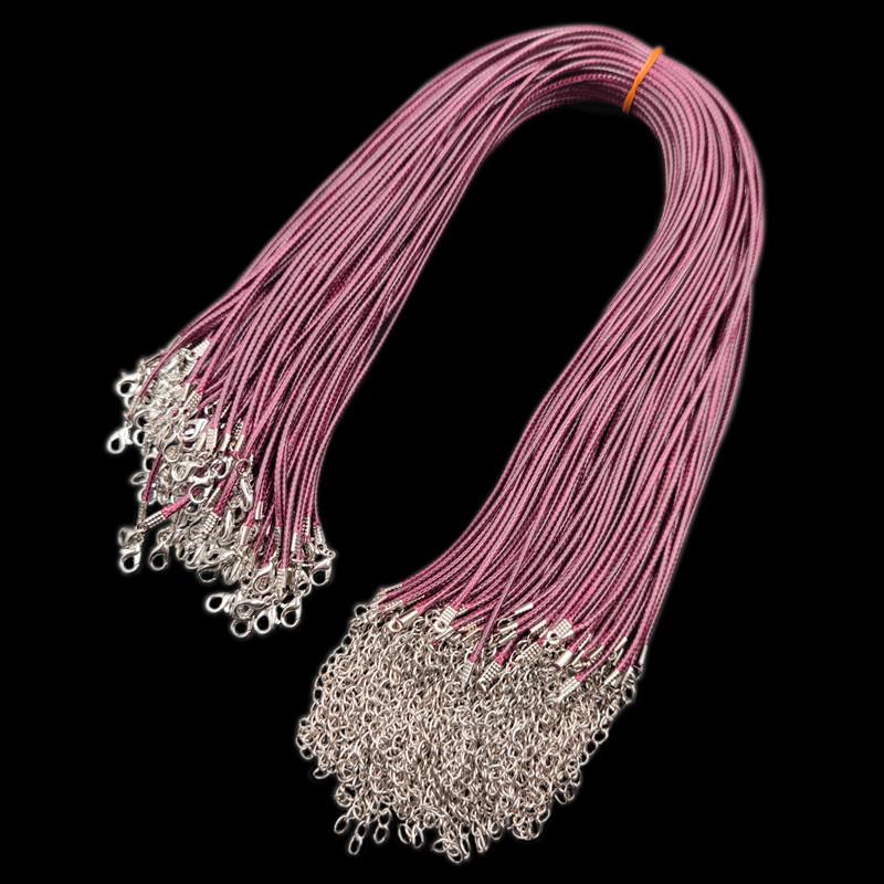 Pendant Charms Findings Necklace Chain Rope 10Pcs 2mm Unisex Lobster Clasp String Cord Fashion 16 Colors Twisted Adjustable Braided PU Leather Beads