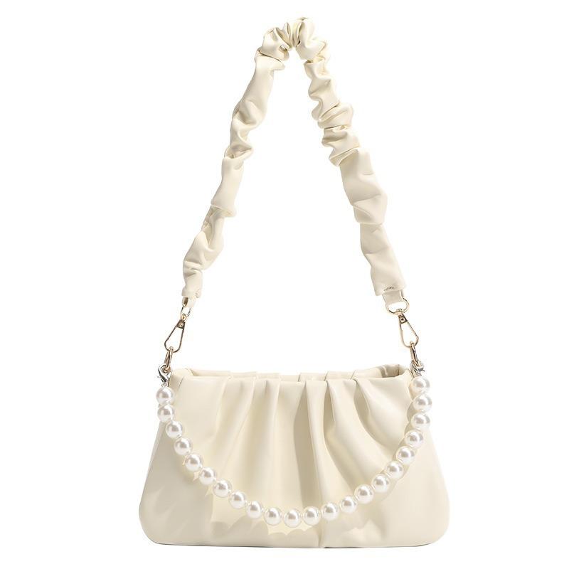 New Soft Leather Bag for Women, Niche Cloud Bag, Single Shoulder Chain Pleated Bag, High-end Crossbody Underarm Bag for Women
