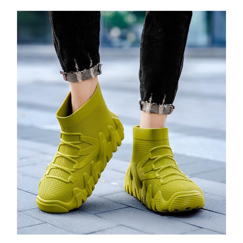 ПВХ водонепроницаемые мужские зимние ботинки с утолщенной подошвой нескользящие модные для отдыха с подкладкой тепло