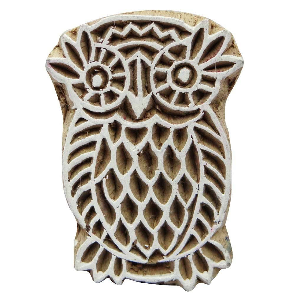 IBA Indianbeautifulart Owl Design Деревянный блок Текстильная печать на ткани Штамп ручной работы Индийский