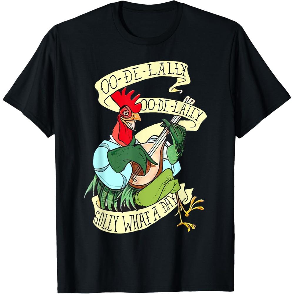 OO DE LALLY GOLLY What A Day Rooster Playing Guitar Cotton Men T Shirt
