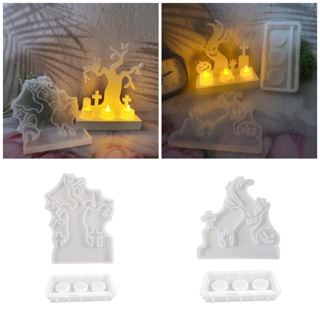 Crafting Silicone Molds Silicone Candle Holder Mold Halloween Theme Candle Base Mould Craft Moulds Suitable for Craft