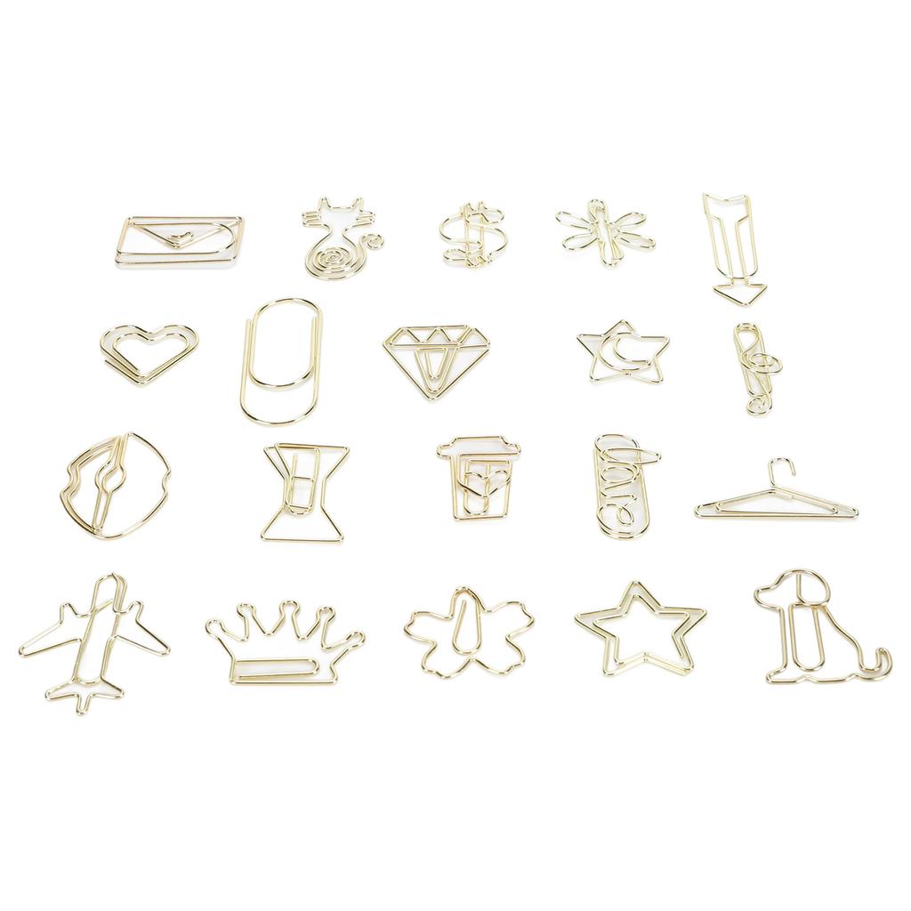 100 шт., фигурные скрепки для бумаг, предотвращающие скольжение, милые декоративные металлические закладки, скрепки для документов