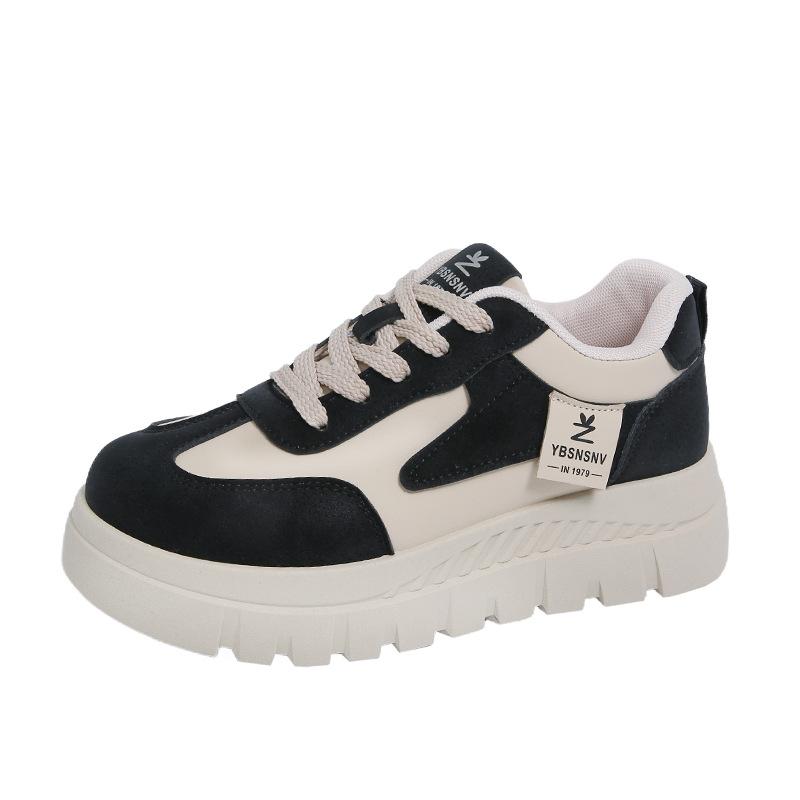 Кроссовки на толстой платформе для женщин, повседневная нескользящая обувь для ходьбы, удобные теннисные кроссовки из искусственной кожи, женские легкие спортивные туфли на шнуровке