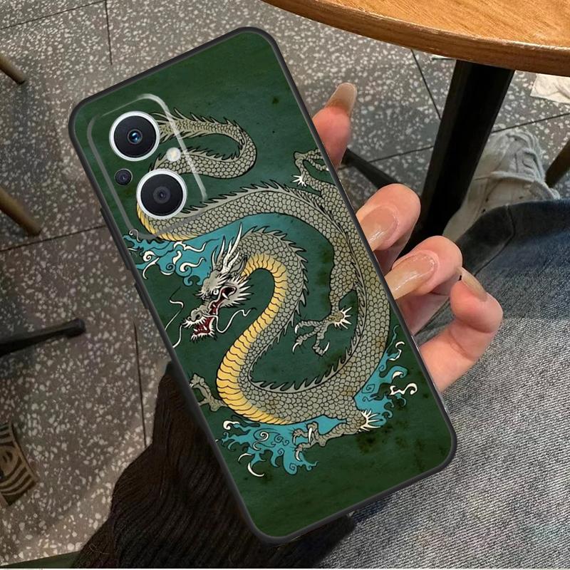 Чехол в китайском стиле с изображением журавля и дракона для OPPO Reno 10 11 12 13 14 Pro 7 8 Lite 8T 11F 12F 13F 14F OPPO Find X8 X9 X5 X6 Pro