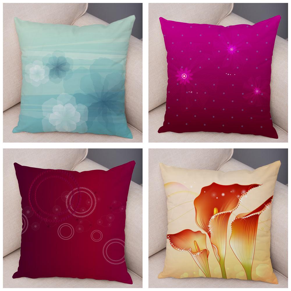 Красивая цветочная подушка, художественная наволочка для дивана, домашняя простая наволочка с геометрическим цветком
