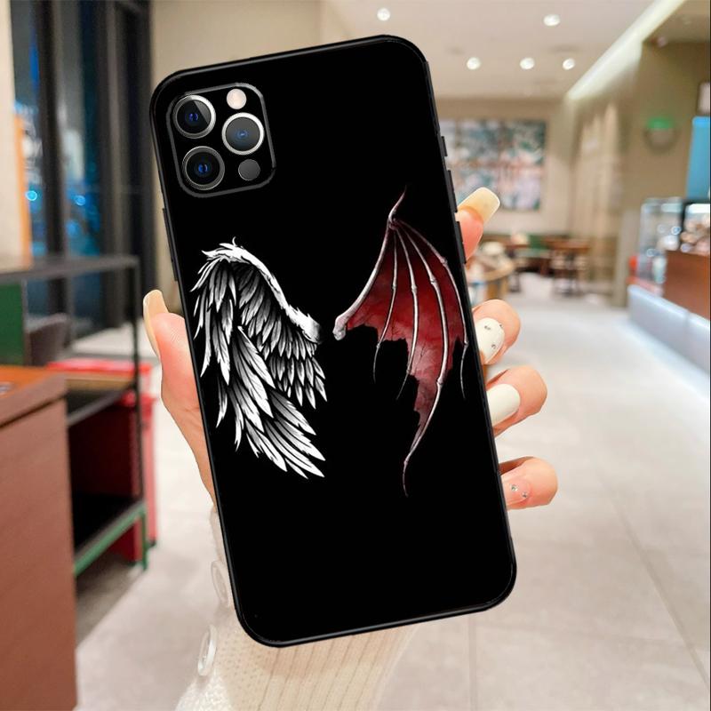 Чехол для телефона 'Крылья Ангела Дьявола' для iPhone 17 Air 16 14 13 11 15 Pro Max mini 15 16 Plus 16e Защитная крышка