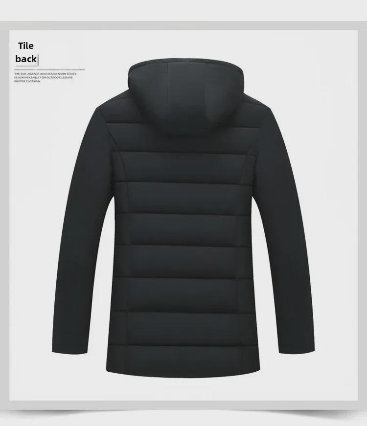 2021 Velvet-Lined Cotton Winter Coat: Men's Mid-Aged & Elderly