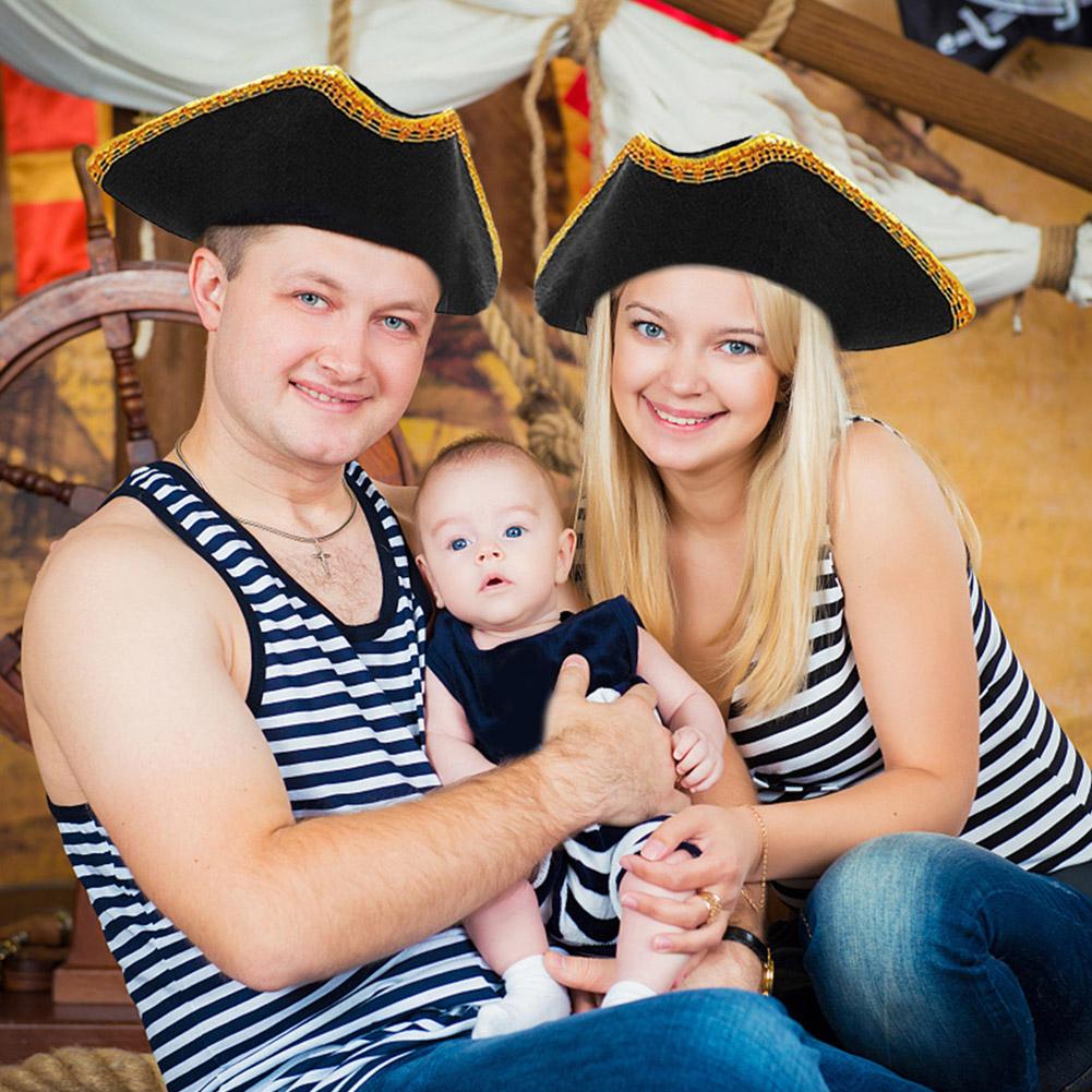 Пиратская шляпа для сценического шоу, для косплей-вечеринки, мягкая треуголка, костюмированная шляпа для Хэллоуина, пиратская шляпа Pa N8M4