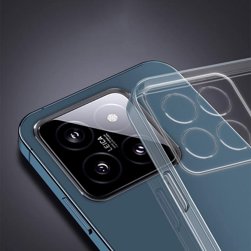 Ультратонкий прозрачный чехол для телефона Xiaomi 14T Pro 13T Poco F6 Pro X6 X5 Redmi Note 14 Pro+ 13 12 11 Pro Защита объектива Ударопрочный мягкий бампер из ТПУ