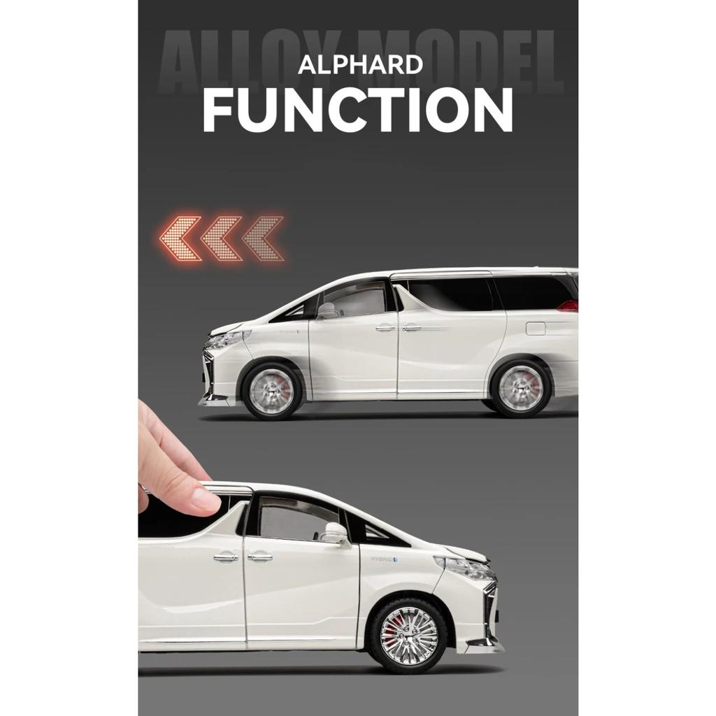 1/18 Toyota Alphard MPV Сплав Литой Игрушечная Модель Автомобиля Звук и Свет Детская Игрушка Коллекционные Предметы Подарок на День Рождения